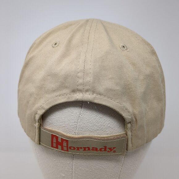 Hornady Strapback Hat Tan One Size Adjustable Embroidered 6 Panel Cotton - Picture 5 of 8